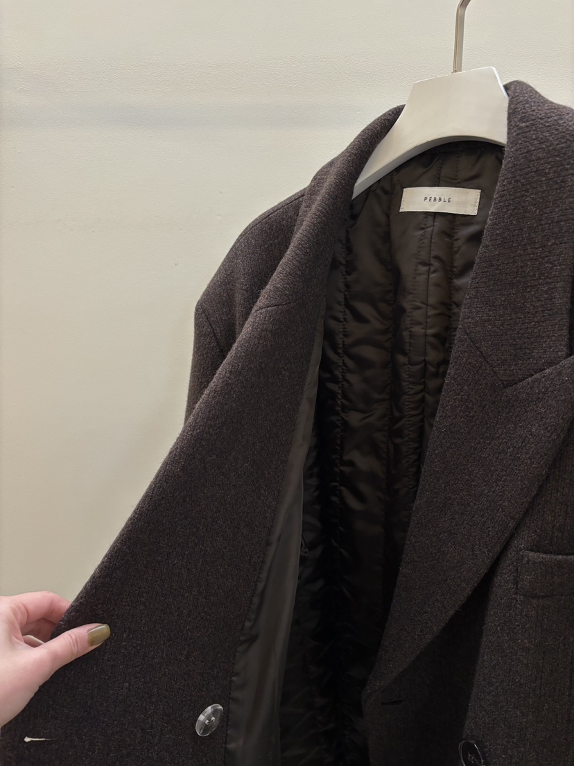 PEBBLE東大門㊣直郵女裝新款熱賣時尚職業真品休閑短款大衣PEBBLE/LAYER短款大衣