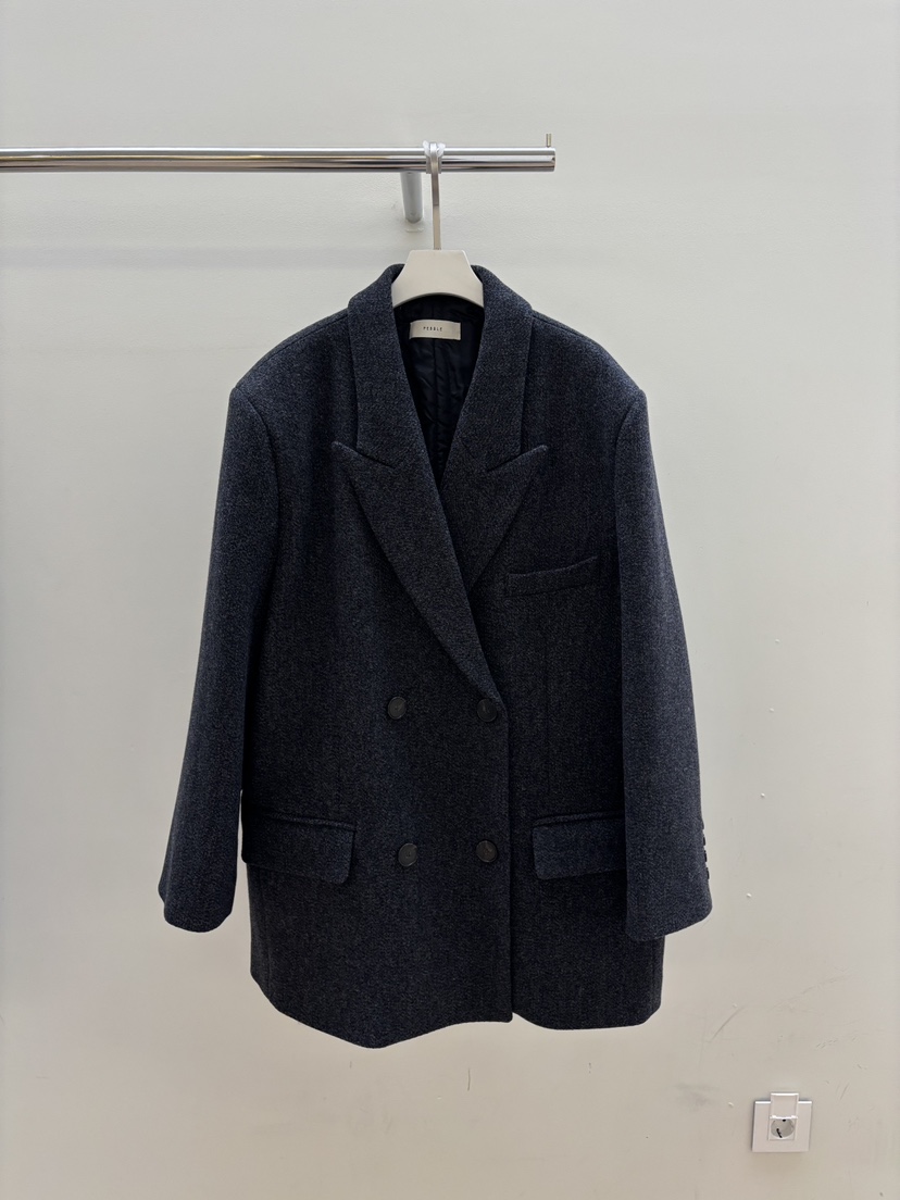 PEBBLE東大門㊣直郵女裝新款熱賣時尚職業真品休閑短款大衣PEBBLE/LAYER短款大衣圖色2