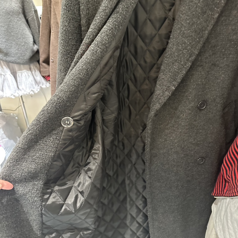 MOREMORE韓國直郵㊣女士新款推薦職業熱賣中長款大衣夾棉絎縫more more中長款大衣