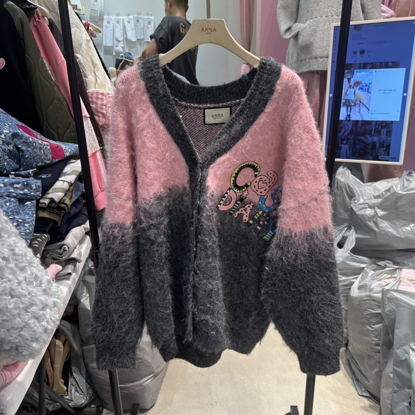 ANNA-P東大門㊣代購女裝新品職業休閑真品25秋冬毛衣羊絨開衫ANNA-P毛衣圖色1