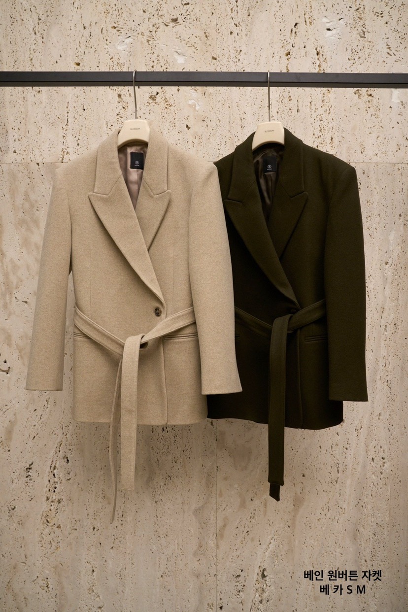 BLOSSOM東大門㊣實拍女士新品熱賣人氣時尚真品休閑夾克含腰帶BLOSSOM夾克