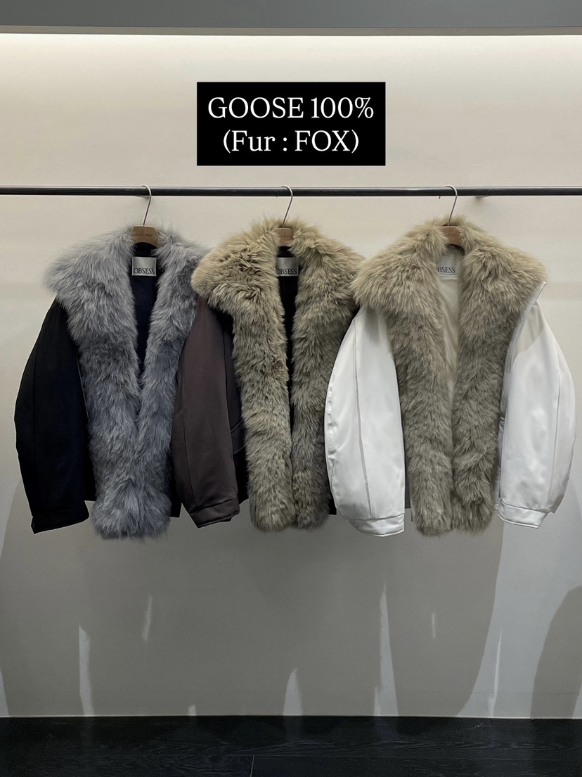 OBSESS東大門㊣直郵女裝新品人氣短款羽絨服毛領可拆可拆卸鵝絨OBSESS/EARLY BIRD短款羽絨服