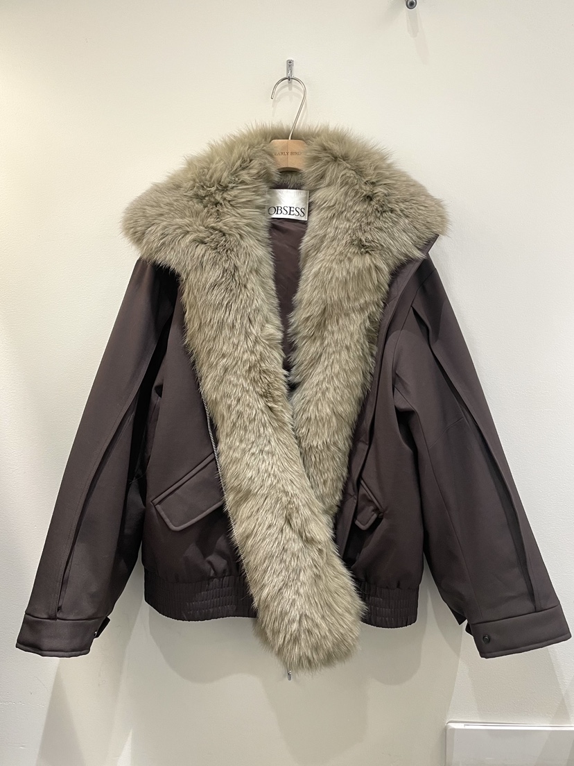 OBSESS東大門㊣直郵女裝新品人氣短款羽絨服毛領可拆可拆卸鵝絨OBSESS/EARLY BIRD短款羽絨服圖色1