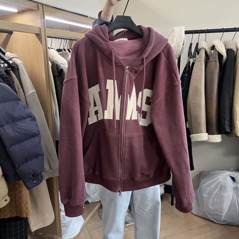 OBJET東大門㊣實拍女士新款人氣真品推薦時尚25秋冬夾克加絨OBJET/LOVEUSU夾克圖色1