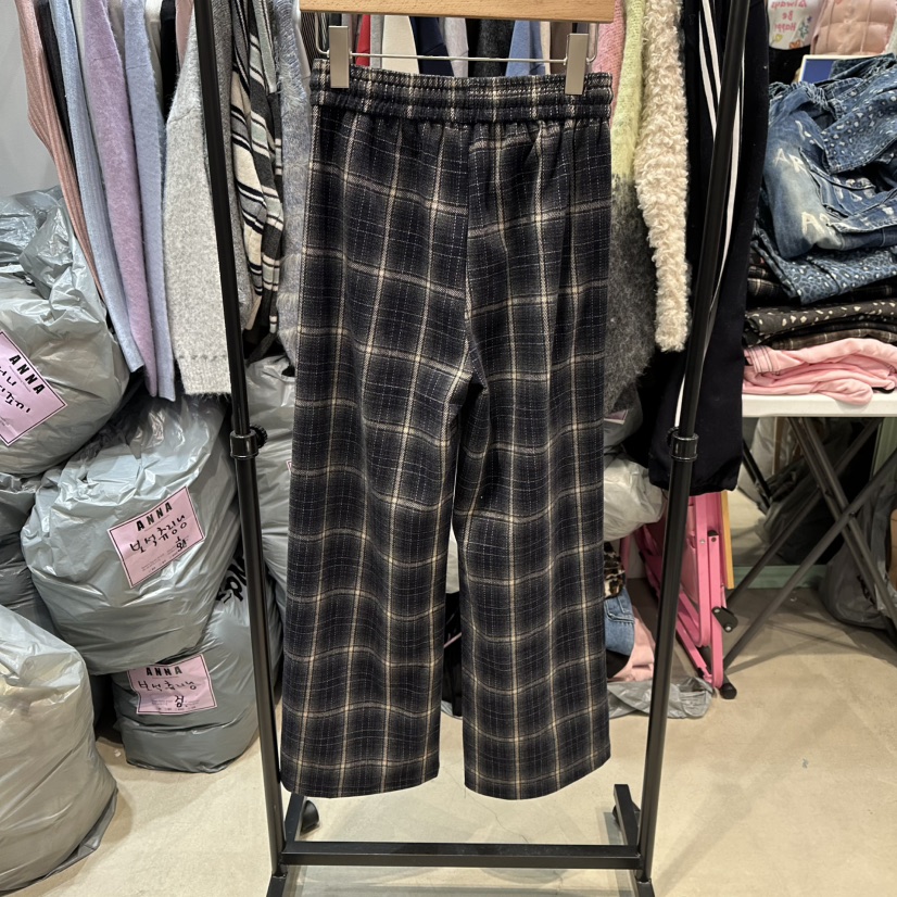 ANNA-P東大門㊣實拍女士新款25秋冬人氣真品休閑休閑褲格子ANNA-P休閑褲