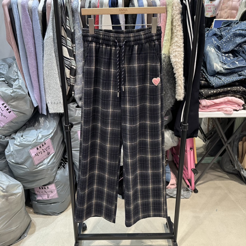 ANNA-P東大門㊣實拍女士新款25秋冬人氣真品休閑休閑褲格子ANNA-P休閑褲圖色1