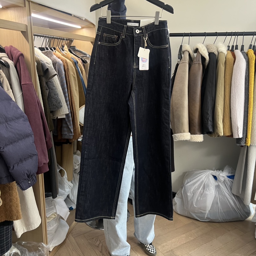 OBJET東大門㊣代購女士新品熱賣真品時尚人氣推薦休閑牛仔褲love us u/OBJET牛仔褲圖色1