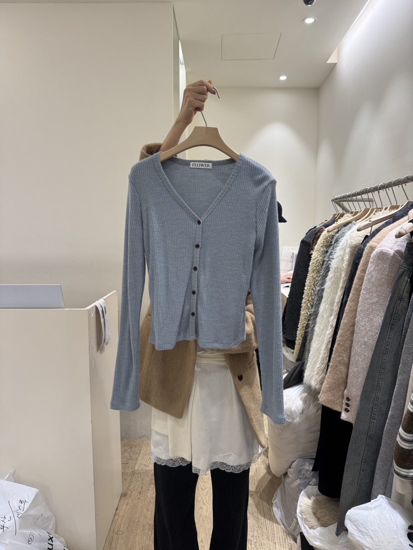 FLOWER-L東大門㊣實拍女裝新品推薦時尚休閑人氣針織衫羊毛衫FLOWER-L針織衫圖色1