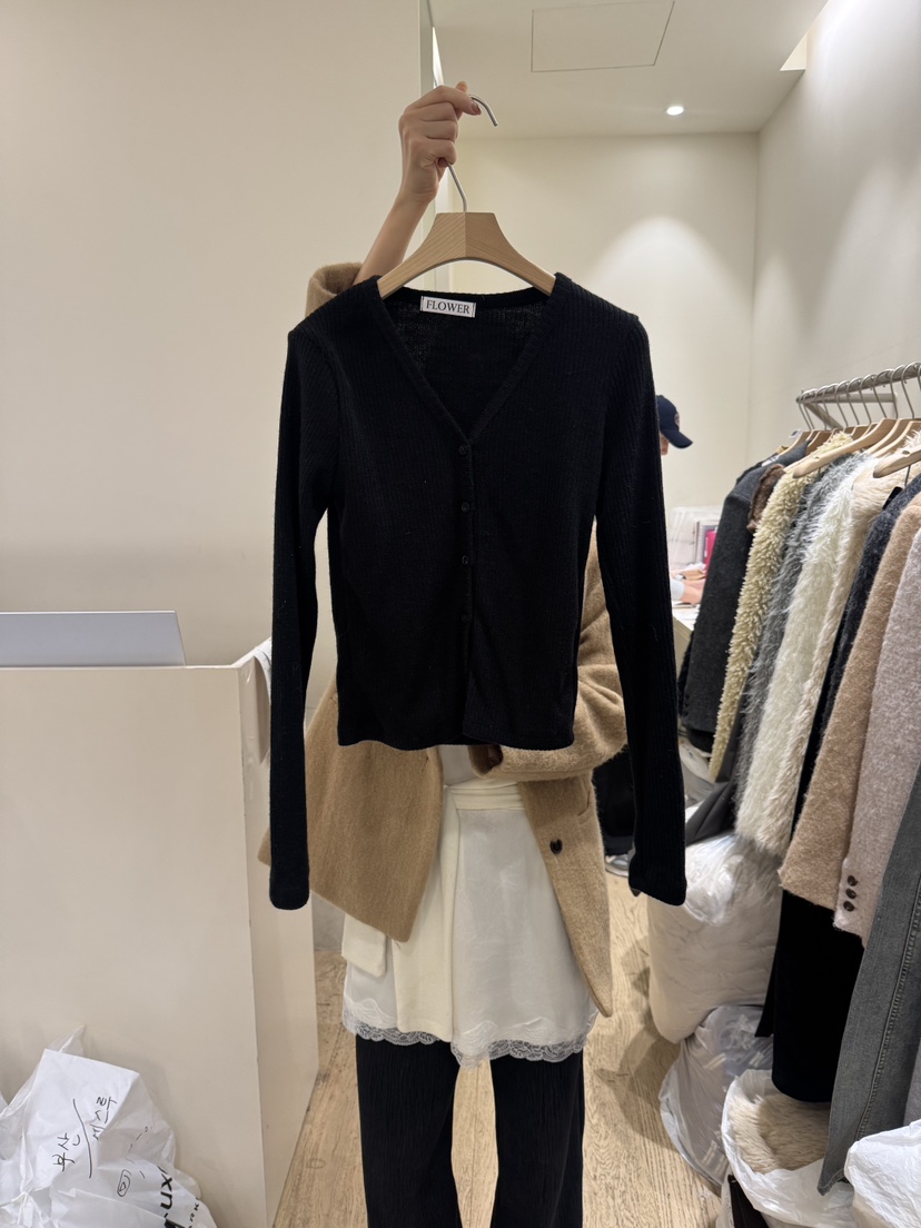 FLOWER-L東大門㊣實拍女裝新品推薦時尚休閑人氣針織衫羊毛衫FLOWER-L針織衫圖色3黑色