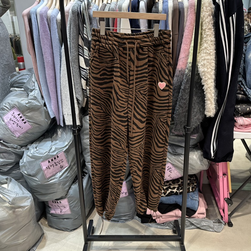 ANNA-P東大門㊣實拍女士新品時尚真品25秋冬休閑褲加絨豹紋ANNA-P休閑褲圖色1