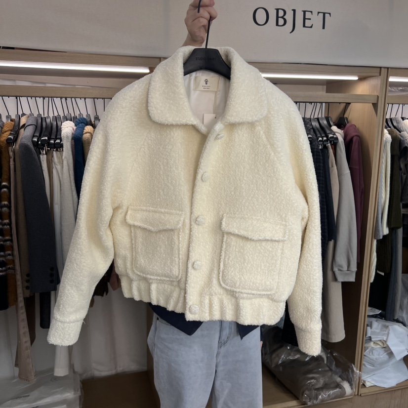 OBJET韓國直郵㊣女士新款時尚職業人氣熱賣休閑真品推薦夾克love us u/OBJET夾克圖色2