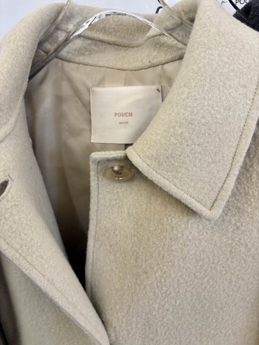 POUCH東大門㊣實拍女裝新款熱賣休閑時尚25秋冬人氣中長款大衣POUCH中長款大衣