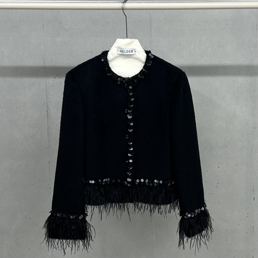 HELDER-P東大門㊣代購女裝新品休閑真品推薦夾克羊駝毛連帽HELDER夾克圖色2