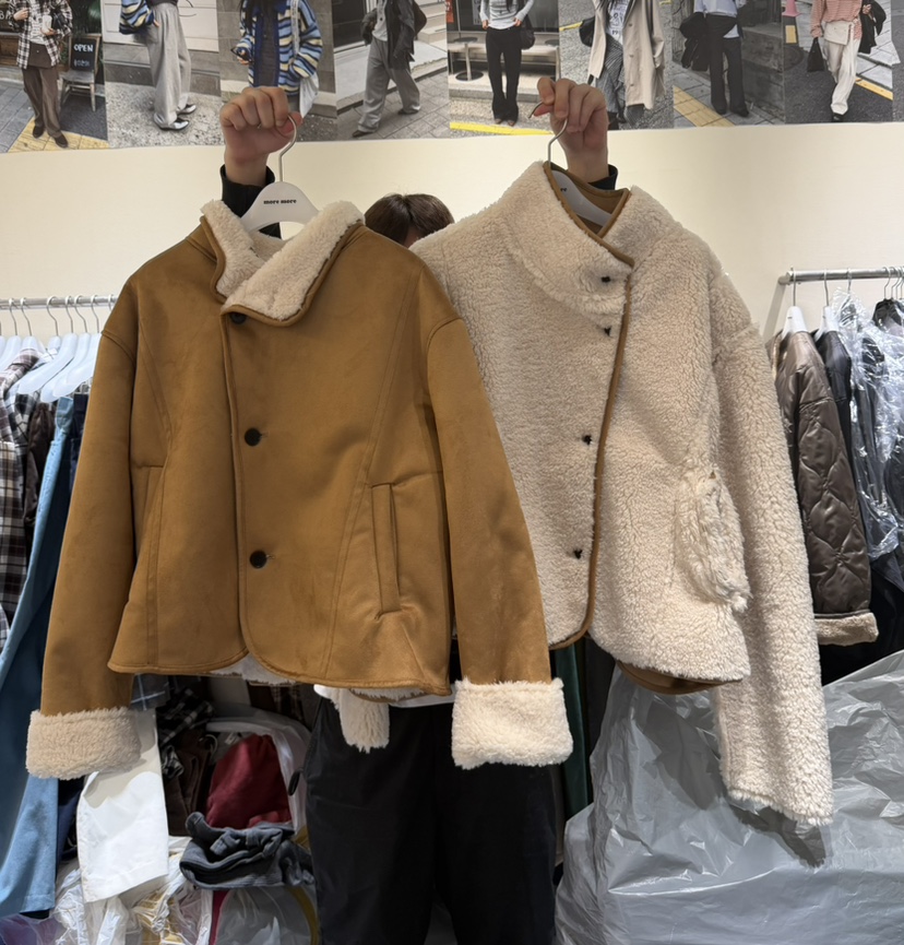 MOREMORE韓國代購㊣女裝新款真品25秋冬職業夾克里外穿雙面more more夾克