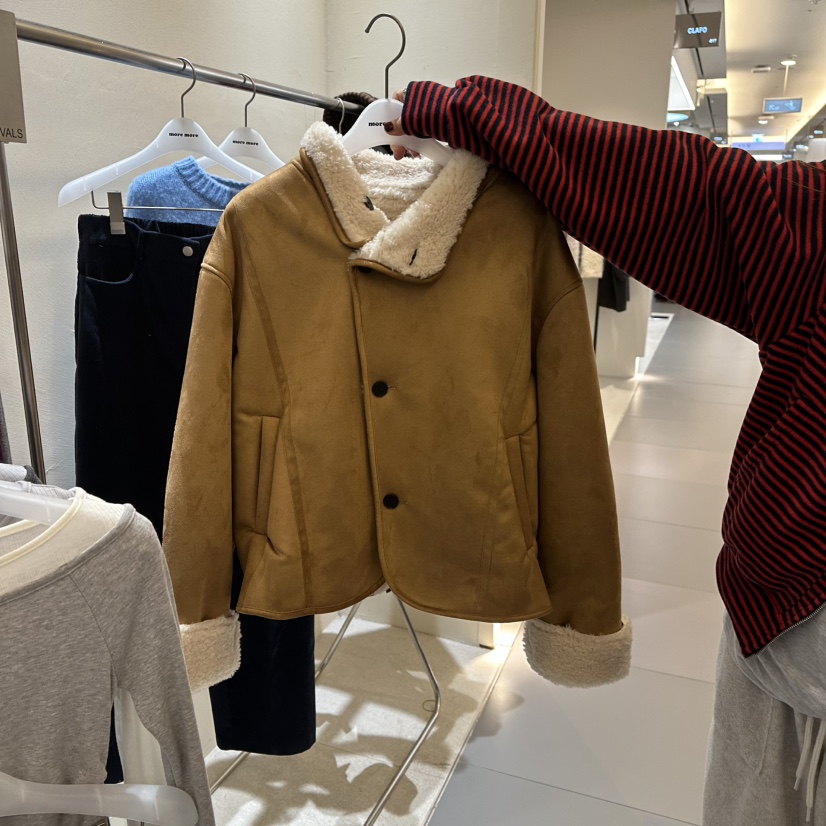 MOREMORE韓國代購㊣女裝新款真品25秋冬職業夾克里外穿雙面more more夾克圖色1