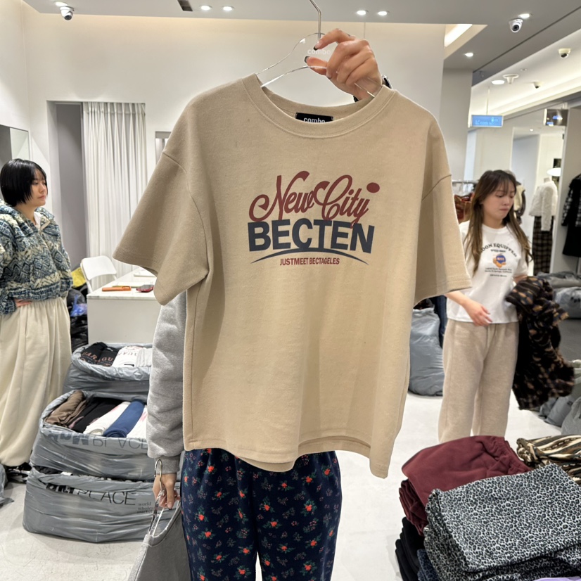 COMBO東大門㊣實拍女裝新品人氣真品25秋冬休閑時尚推薦T恤COM_BOT恤圖色2