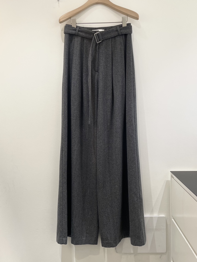 OBSESS韓國代購㊣女裝新款推薦人氣休閑褲人字紋含腰帶羊毛OBSESS/EARLY BIRD休閑褲圖色2