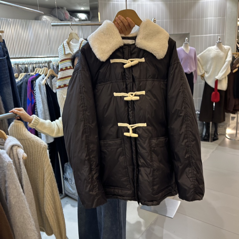 ALEGRE韓國直郵㊣女裝新品推薦25秋冬真品休閑短款羽絨服填充ALEGRE短款羽絨服圖色1