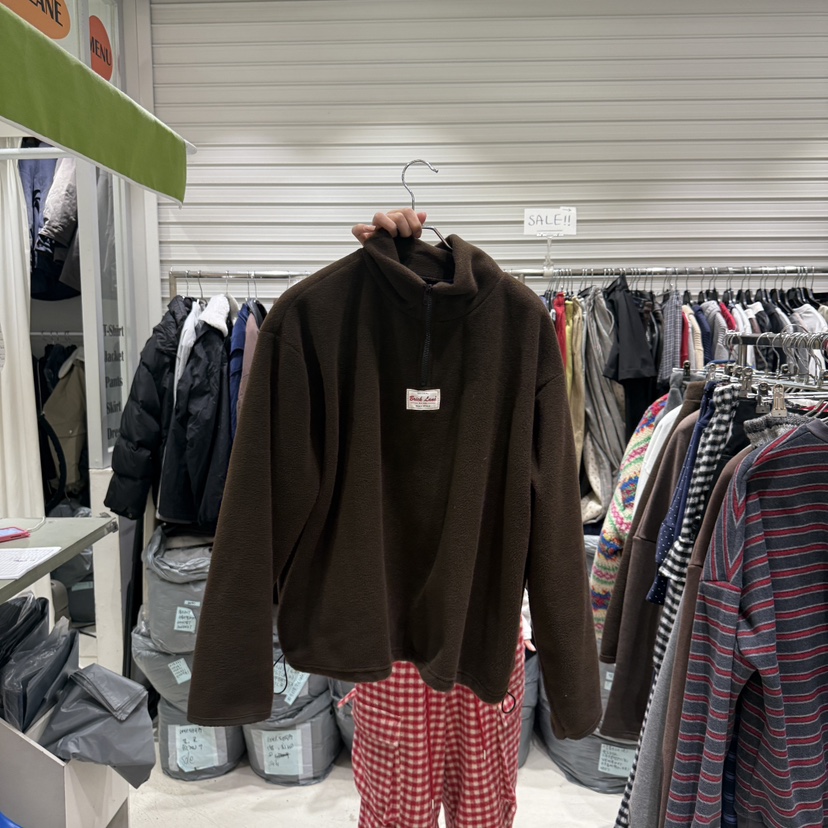 BRICKLANE東大門㊣實拍女裝新品職業休閑時尚25秋冬衛衣抓絨拉鏈BRICKLANE衛衣圖色1