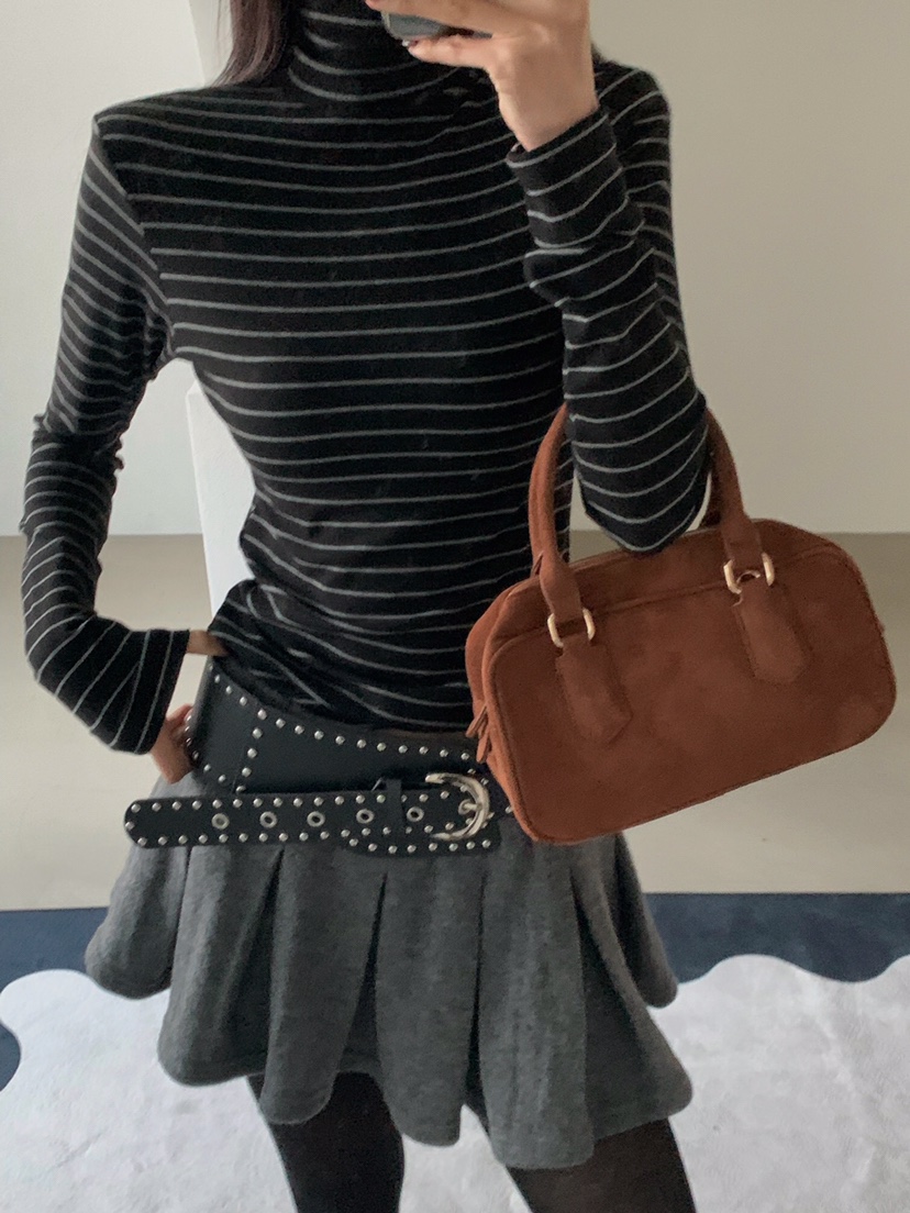 VERANDA東大門㊣實拍女士新品25秋冬真品休閑職業推薦長袖T恤VERANDA長袖T恤