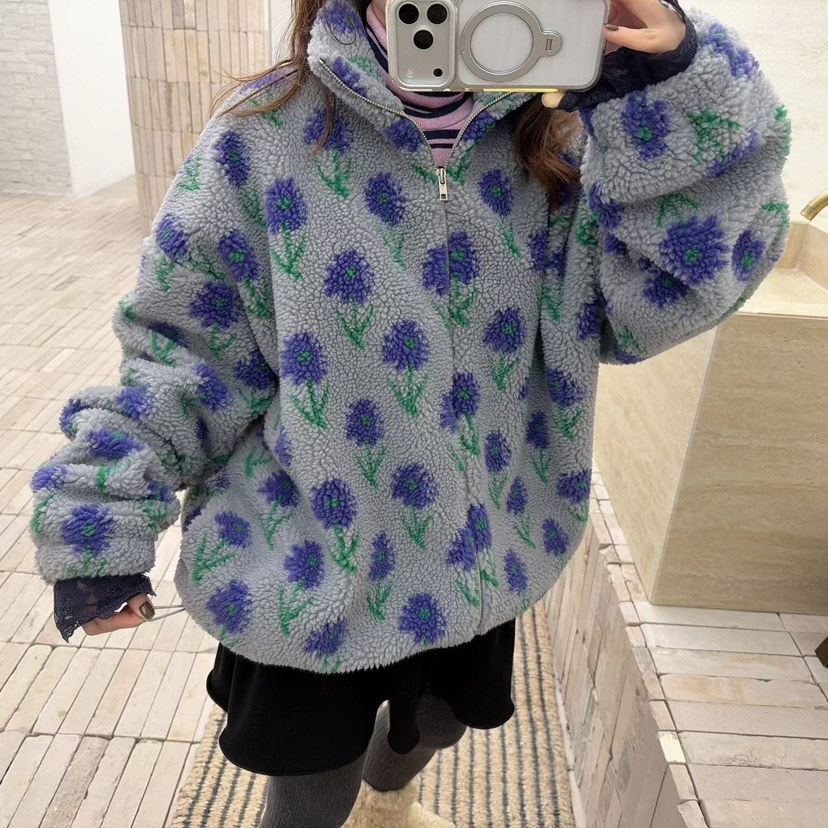 LOVABLE韓國直郵㊣女裝新款真品休閑熱賣推薦人氣25秋冬夾克花朵LOVABLE夾克