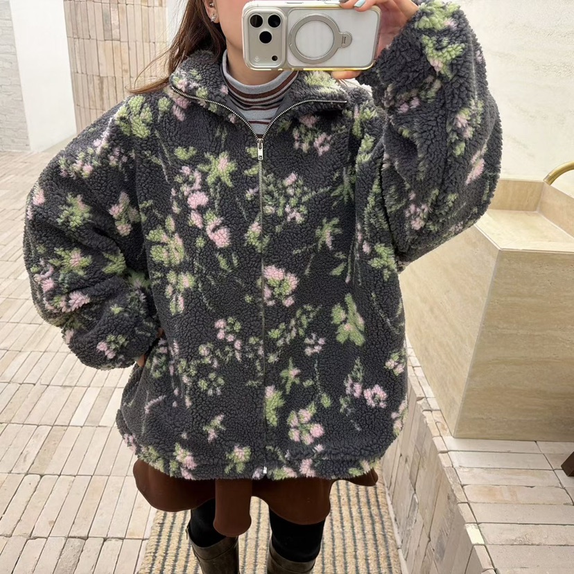 LOVABLE韓國直郵㊣女裝新款真品休閑熱賣推薦人氣25秋冬夾克花朵LOVABLE夾克