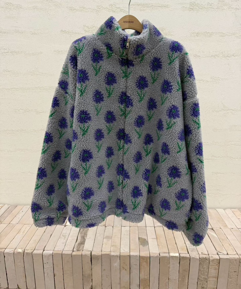 LOVABLE韓國直郵㊣女裝新款真品休閑熱賣推薦人氣25秋冬夾克花朵LOVABLE夾克圖色1