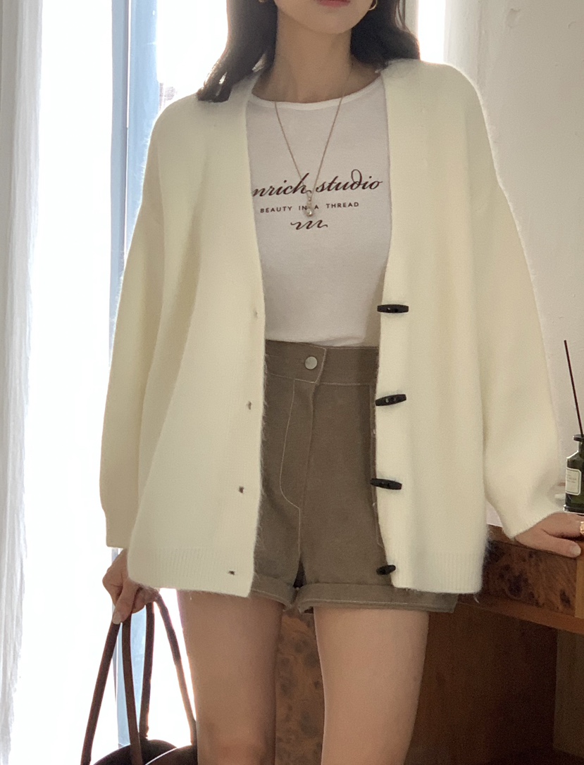 RE:FRESH-L東大門㊣直郵女士新品時尚休閑推薦真品針織衫紐扣RE:FRESH針織衫