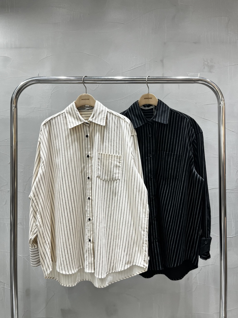 INSSENSE-A東大門㊣代購女士新款熱賣襯衫蕾絲衫燈芯絨條紋INSSENSE-A襯衫/蕾絲衫