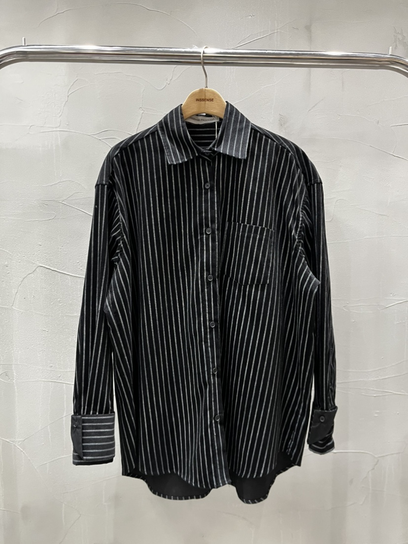 INSSENSE-A東大門㊣代購女士新款熱賣襯衫蕾絲衫燈芯絨條紋INSSENSE-A襯衫/蕾絲衫圖色2