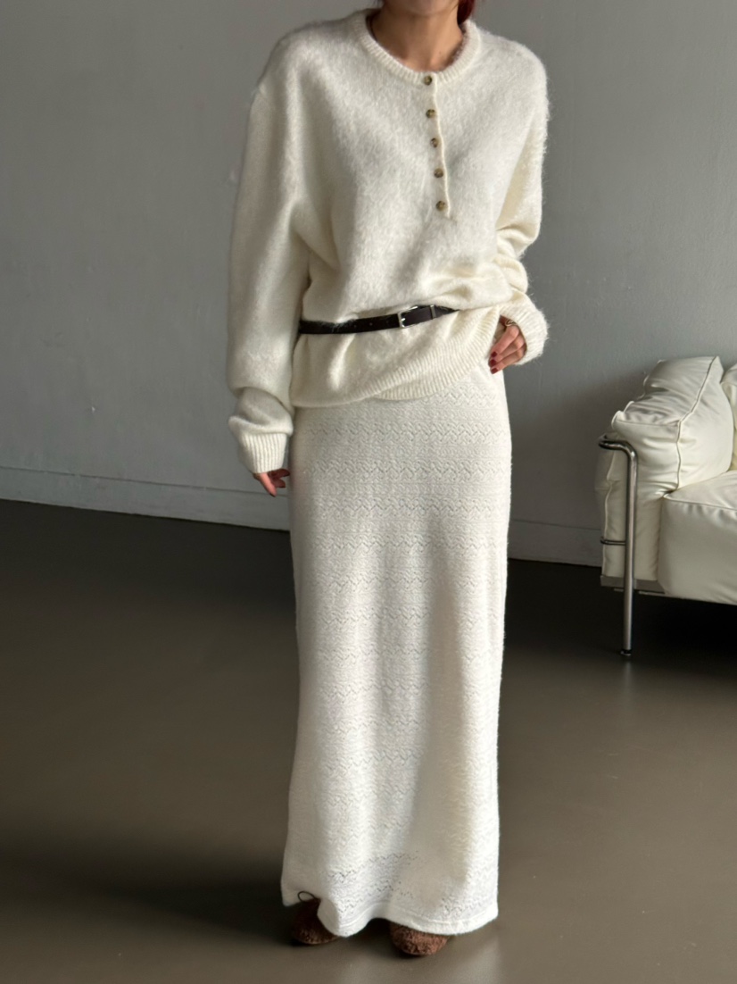 OVER NEAR東大門㊣直郵女裝新款推薦真品時尚長裙鉤針編織OVER NEAR長裙