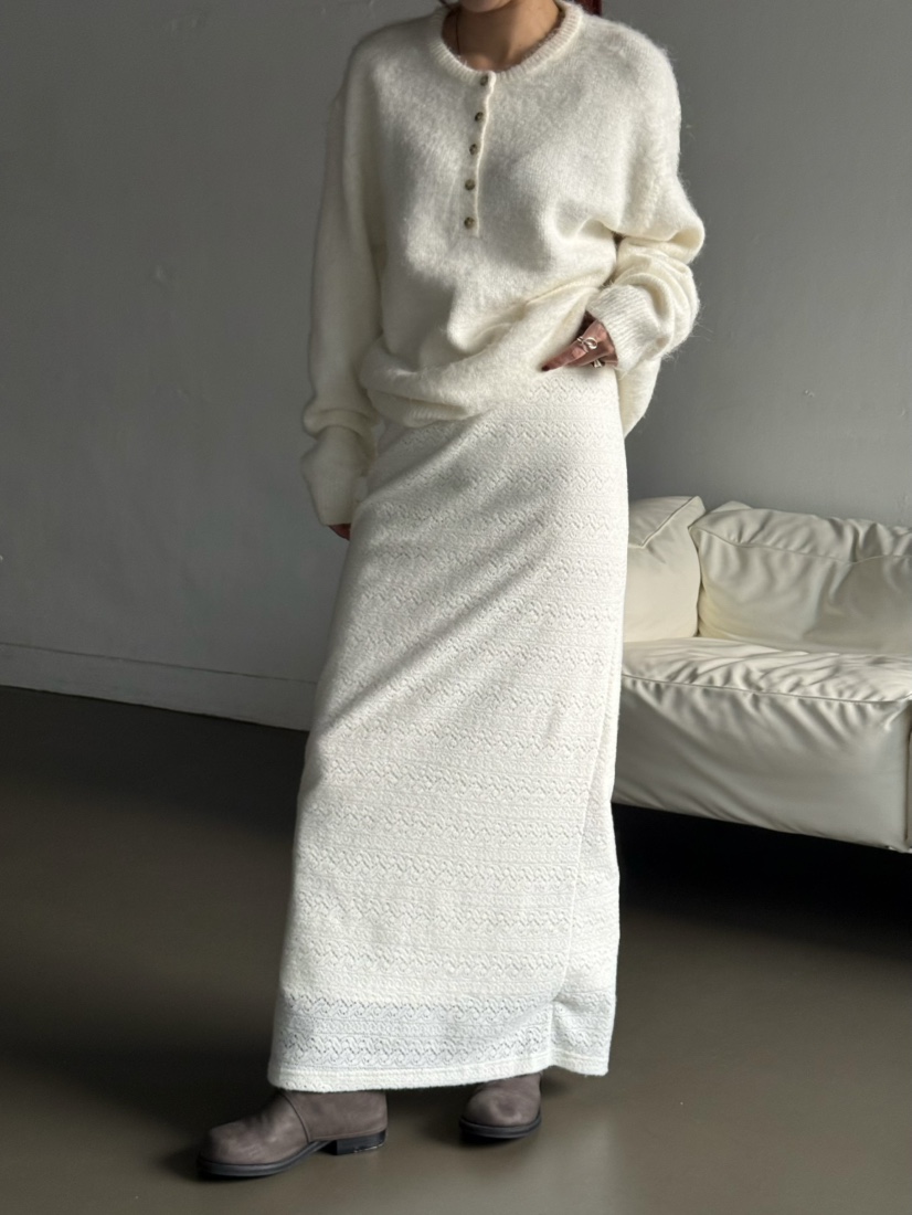 OVER NEAR東大門㊣直郵女裝新款推薦真品時尚長裙鉤針編織OVER NEAR長裙