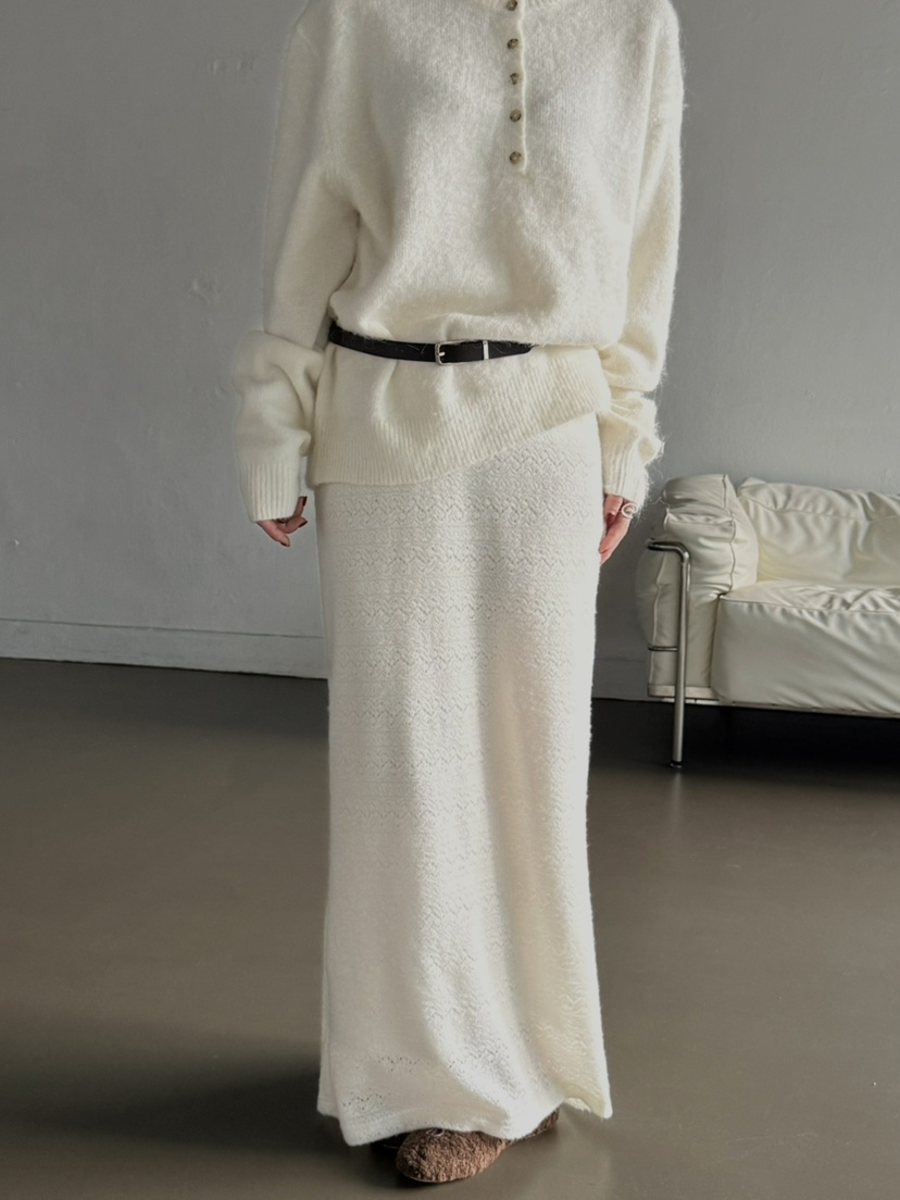 OVER NEAR東大門㊣直郵女裝新款推薦真品時尚長裙鉤針編織OVER NEAR長裙