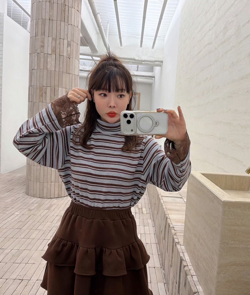 LOVABLE韓國直郵㊣女士新品職業時尚推薦25秋冬人氣長袖T恤LOVABLE長袖T恤