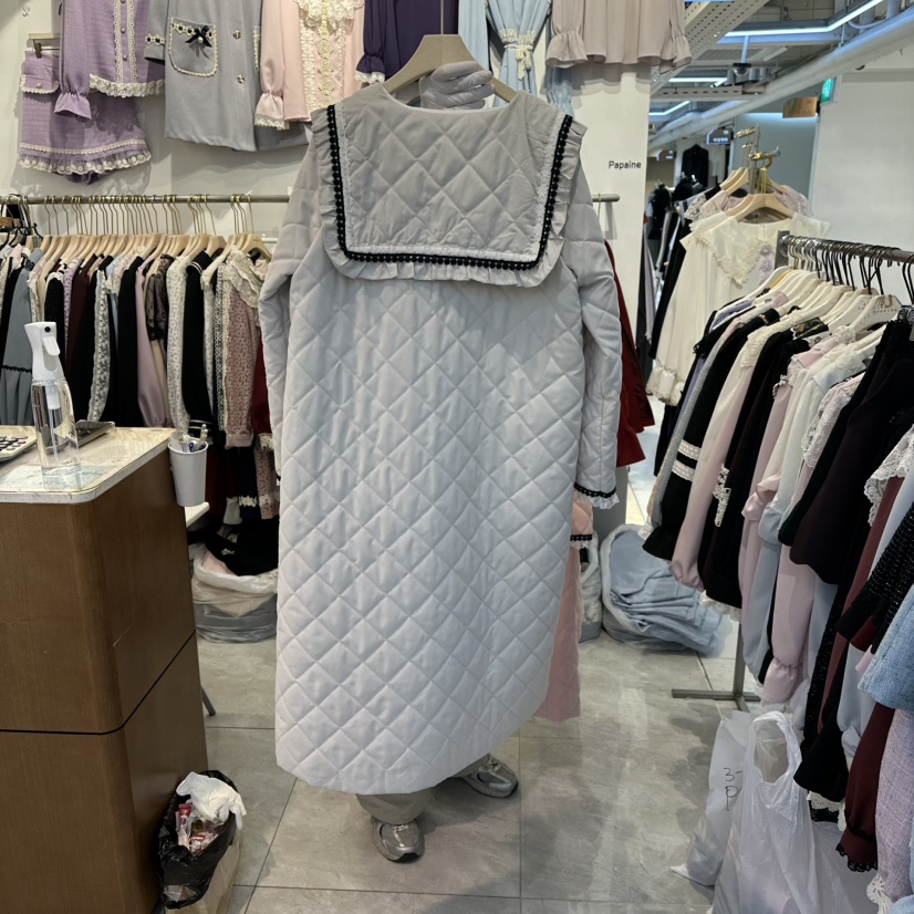 PAPA東大門㊣實拍女士新款職業25秋冬真品人氣時尚長款棉服PaPa/HALMADE長款棉服