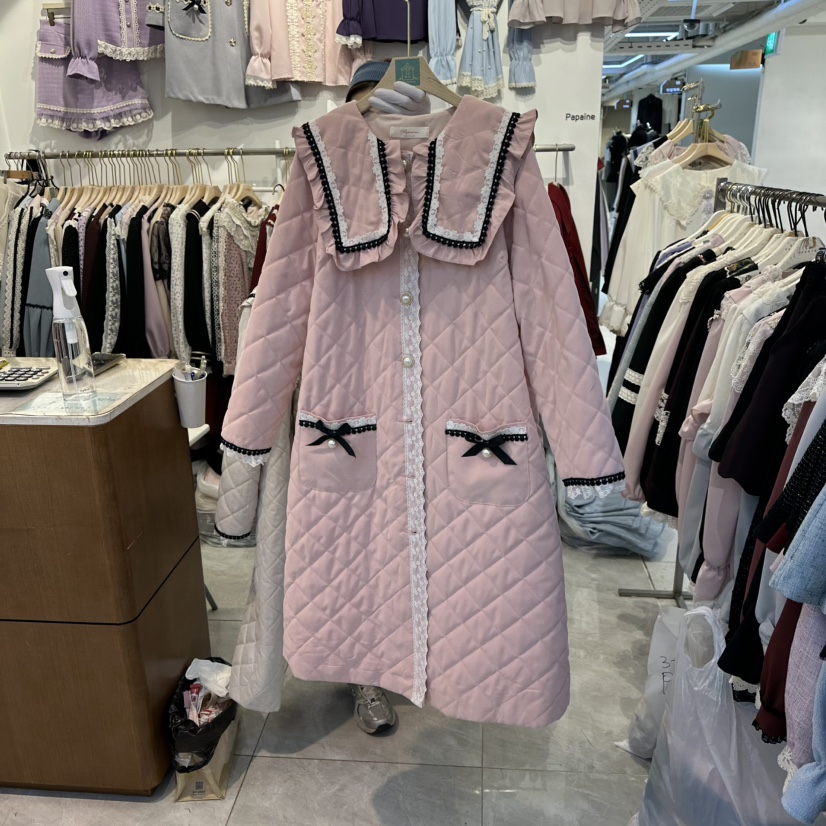 PAPA東大門㊣實拍女士新款職業25秋冬真品人氣時尚長款棉服PaPa/HALMADE長款棉服圖色1