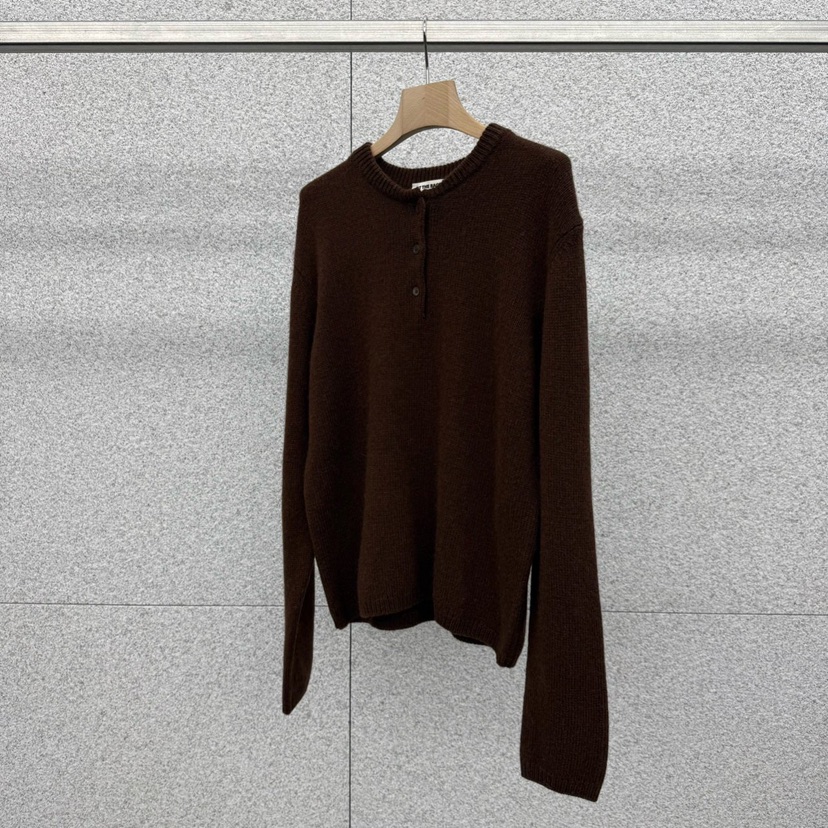 AT THE BAGEL韓國代購㊣女裝新款25秋冬真品職業休閑針織衫AT THE BAGEL針織衫圖色3棕色