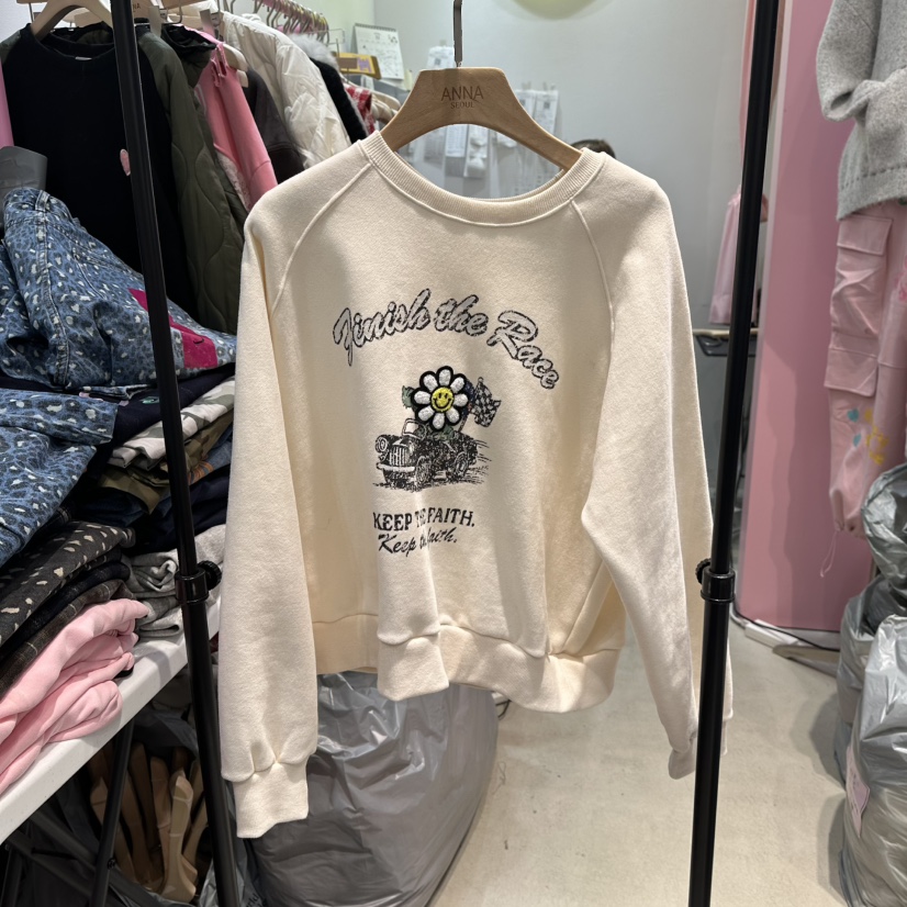 ANNA-P韓國代購㊣女士新品休閑推薦真品熱賣25秋冬衛衣加絨ANNA-P衛衣圖色1