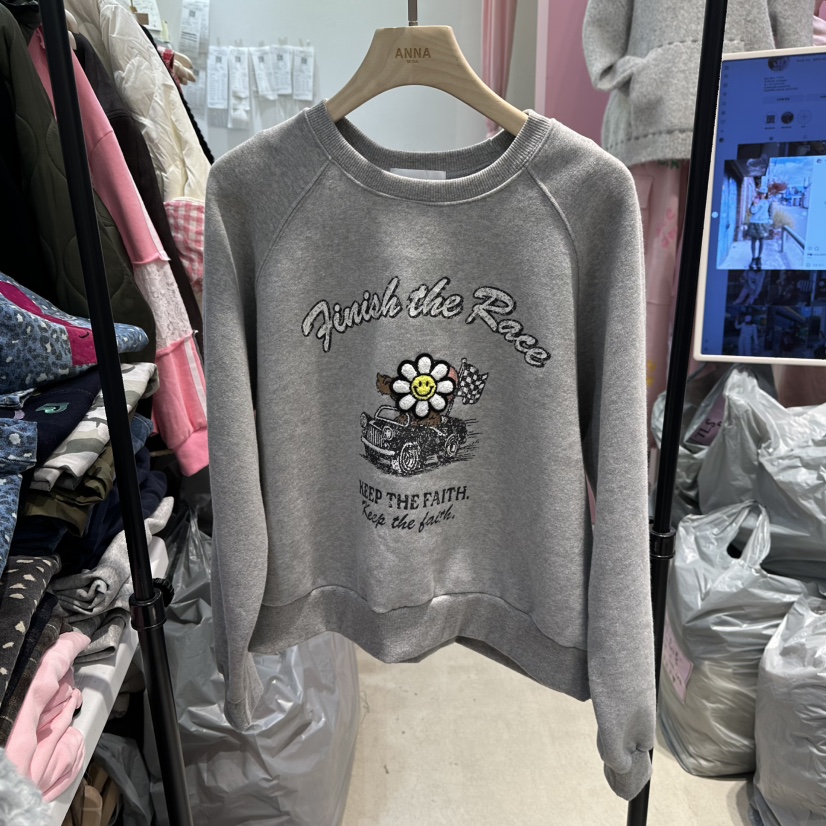 ANNA-P韓國代購㊣女士新品休閑推薦真品熱賣25秋冬衛衣加絨ANNA-P衛衣圖色2