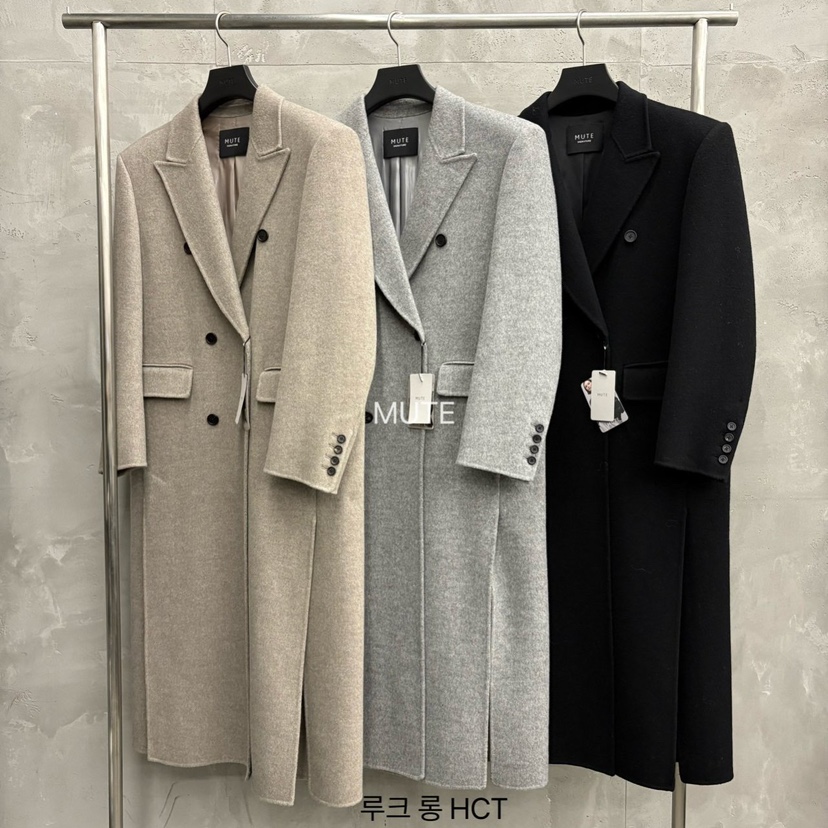 MUTE-P東大門㊣直郵女士新品職業熱賣真品時尚25秋冬中長款大衣MUTE中長款大衣