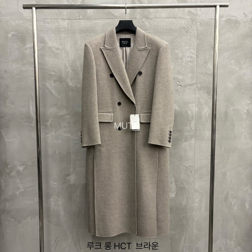 MUTE-P東大門㊣直郵女士新品職業熱賣真品時尚25秋冬中長款大衣MUTE中長款大衣圖色1