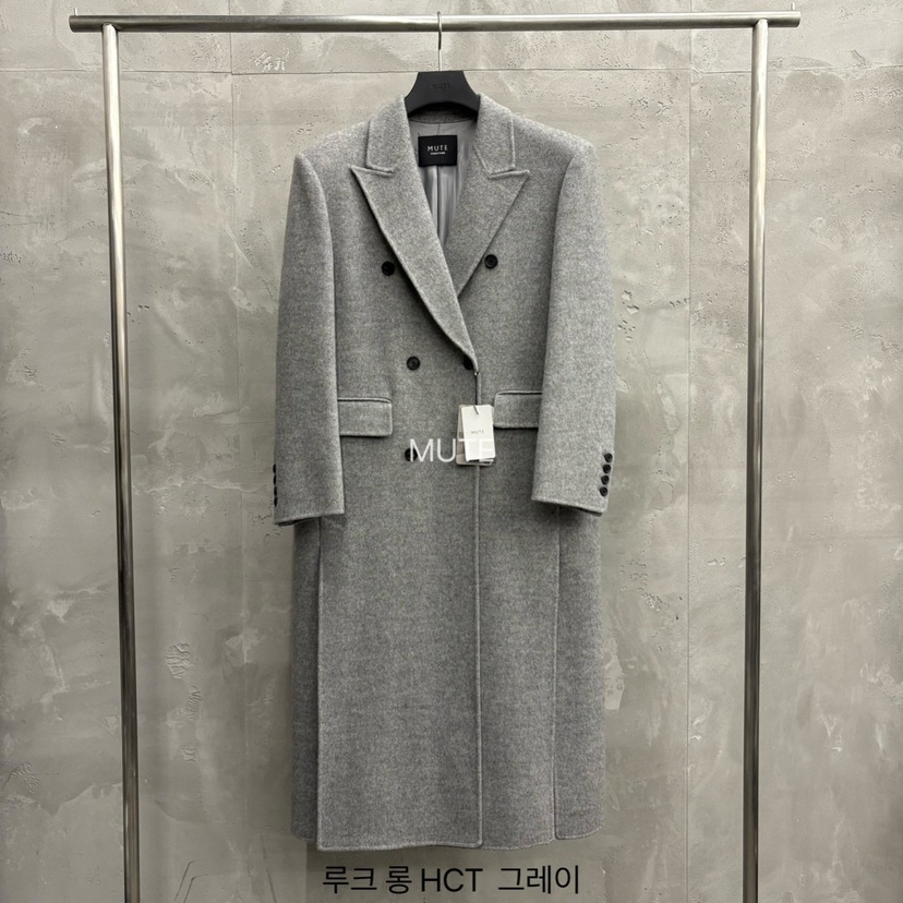 MUTE-P東大門㊣直郵女士新品職業熱賣真品時尚25秋冬中長款大衣MUTE中長款大衣圖色2