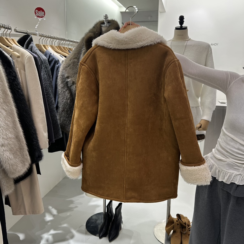 AHOY韓國直郵㊣女裝新品真品人氣職業休閑時尚推薦中長款大衣AHOY中長款大衣