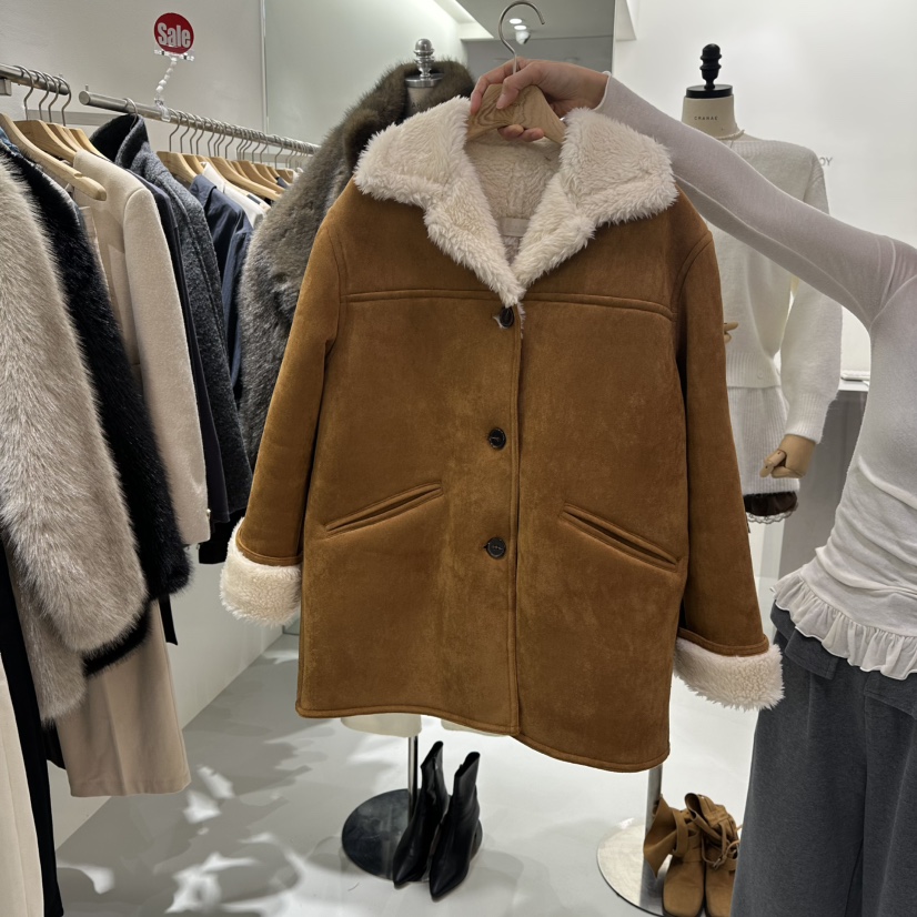 AHOY韓國直郵㊣女裝新品真品人氣職業休閑時尚推薦中長款大衣AHOY中長款大衣圖色1