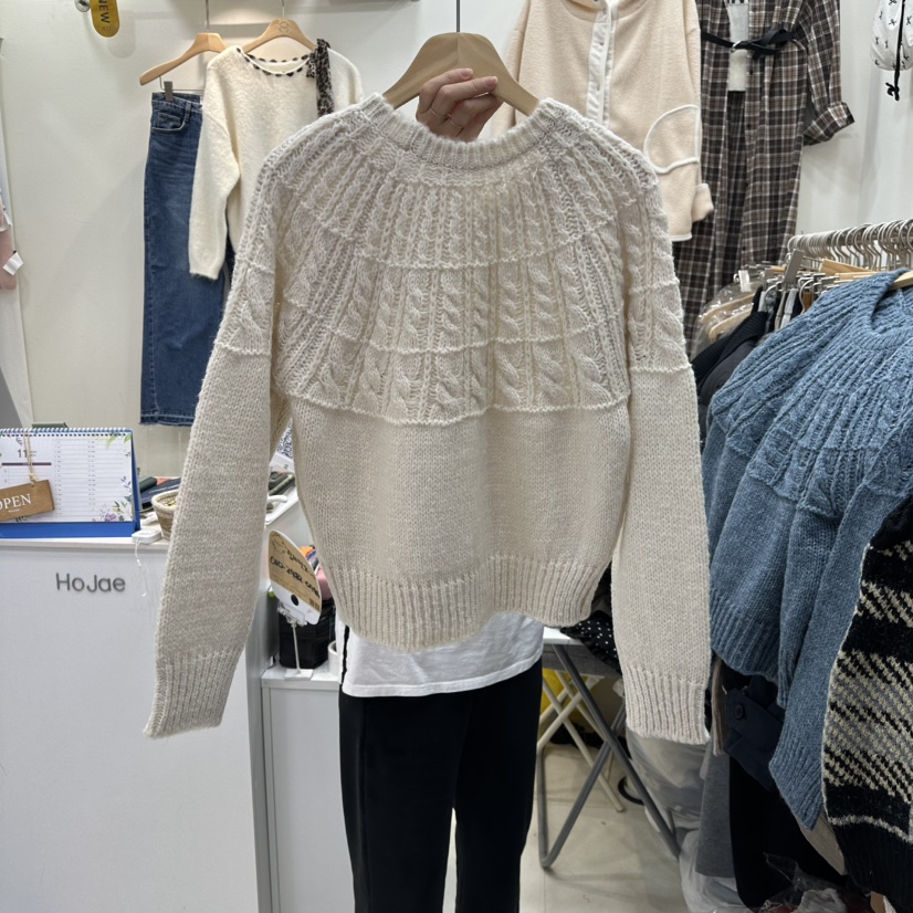 HOJAE東大門㊣直郵女士新款休閑推薦真品熱賣時尚人氣25秋冬毛衣MID-LEVEL JUMP毛衣