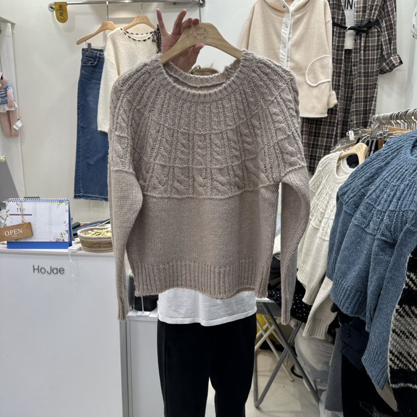 HOJAE東大門㊣直郵女士新款休閑推薦真品熱賣時尚人氣25秋冬毛衣MID-LEVEL JUMP毛衣圖色2