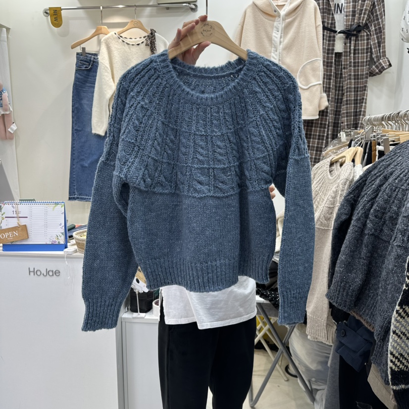 HOJAE東大門㊣直郵女士新款休閑推薦真品熱賣時尚人氣25秋冬毛衣MID-LEVEL JUMP毛衣圖色3