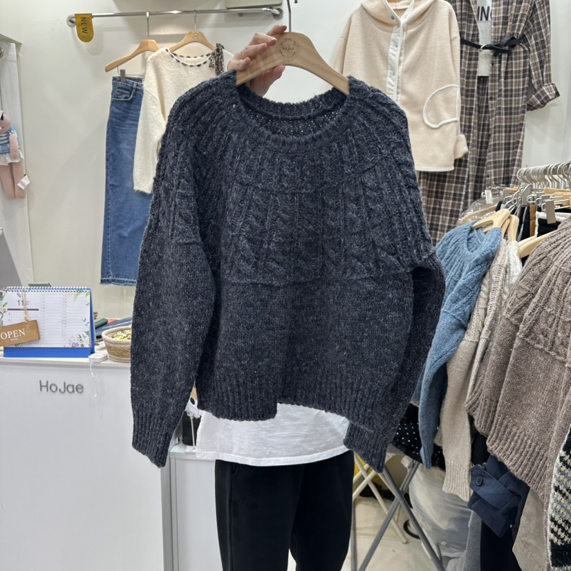 HOJAE東大門㊣直郵女士新款休閑推薦真品熱賣時尚人氣25秋冬毛衣MID-LEVEL JUMP毛衣圖色4