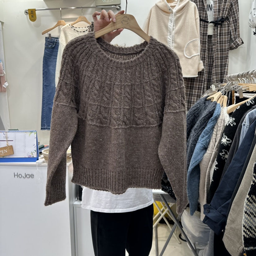 HOJAE東大門㊣直郵女士新款休閑推薦真品熱賣時尚人氣25秋冬毛衣MID-LEVEL JUMP毛衣圖色5