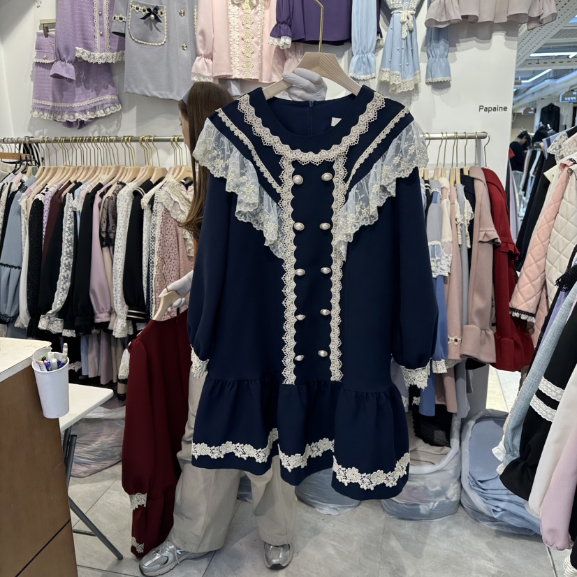 PAPA韓國直郵㊣女裝新品職業時尚25秋冬推薦熱賣人氣連衣裙PaPa/HALMADE連衣裙圖色2